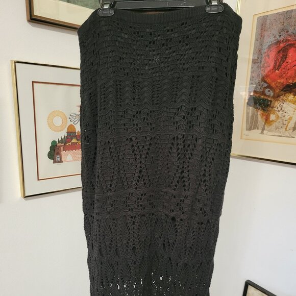 Dialogue Dresses & Skirts - Dialogue Black Lace Lined Knit Skirt XL